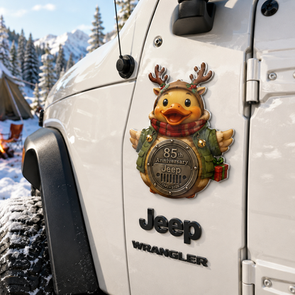 Jeep 85th anniversary Christmas duck vinyl magnet V2