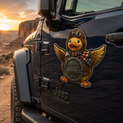 Jeep 85th anniversary duck not duck vinyl magnet