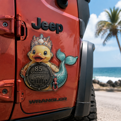 Jeep 85th anniversary duck not duck vinyl magnet