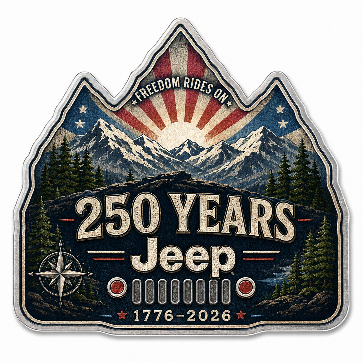 Jeep Anniversary Honor Vinyl Car Magnet