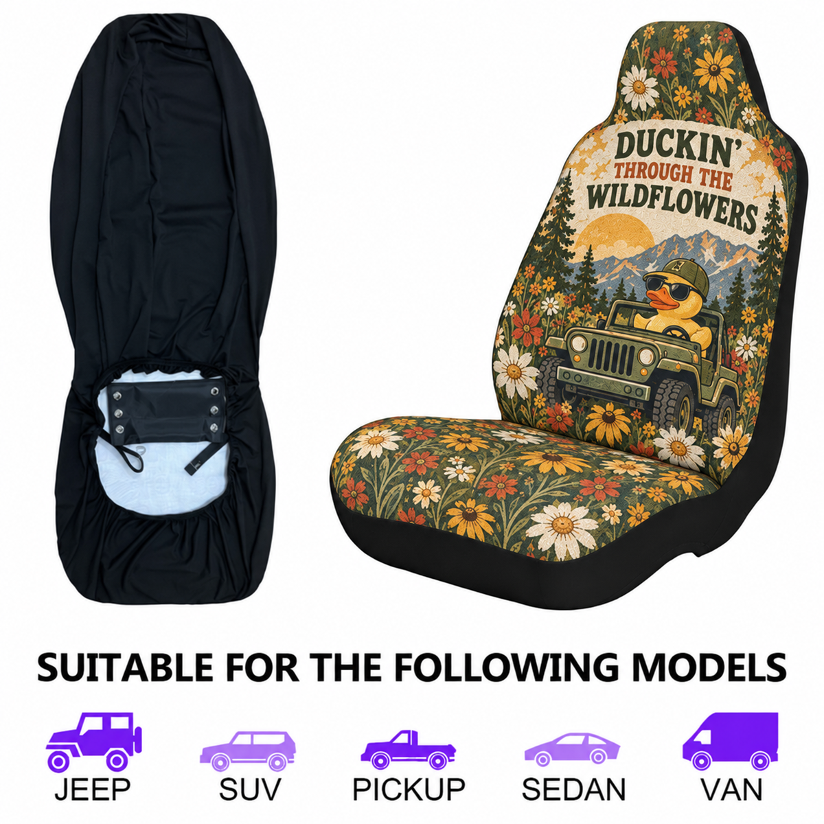 Duckin’ Through the Wildflowers Car Seat Cover