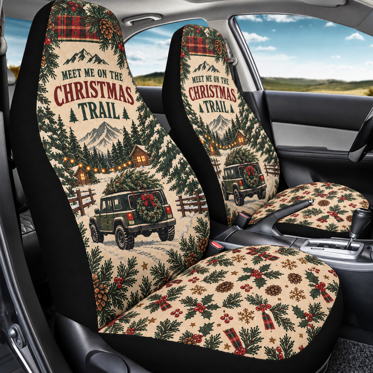 Christmas Tree Trail Car Seat Cover