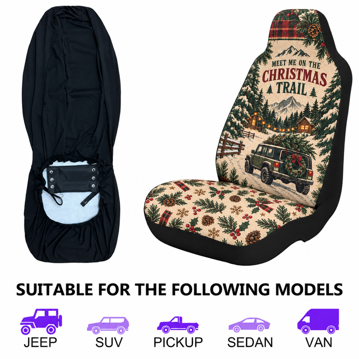 Christmas Tree Trail Car Seat Cover