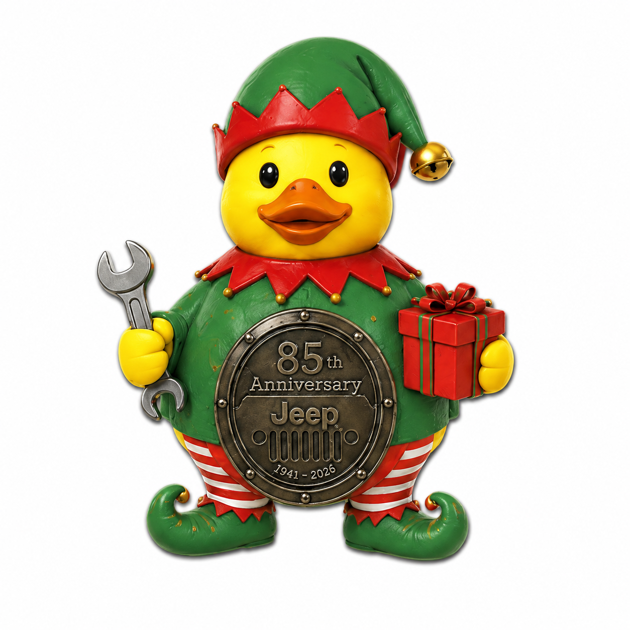 Jeep 85th anniversary Christmas duck vinyl magnet V3