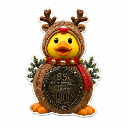 Jeep 85th anniversary Christmas duck vinyl magnet V3