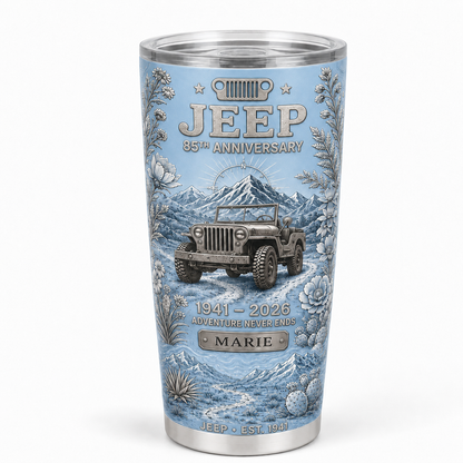 Personalized  Jeep 85th Anniversary Tumbler 40oz, 30oz, 20oz V2