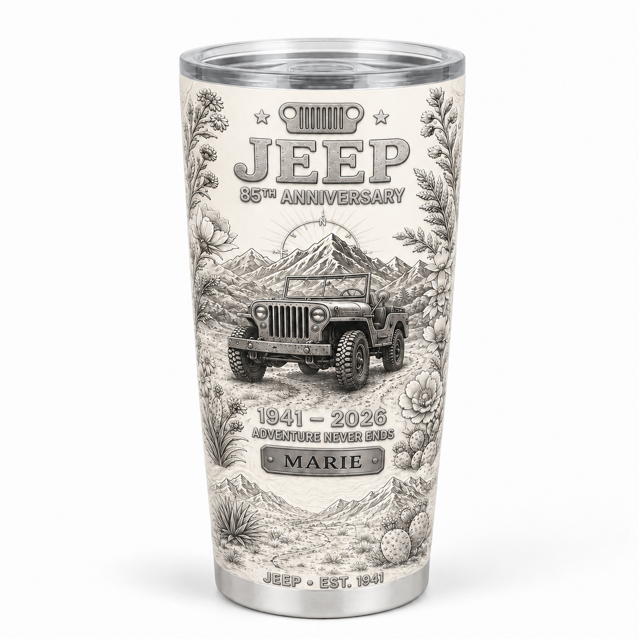 Personalized  Jeep 85th Anniversary Tumbler 40oz, 30oz, 20oz V2