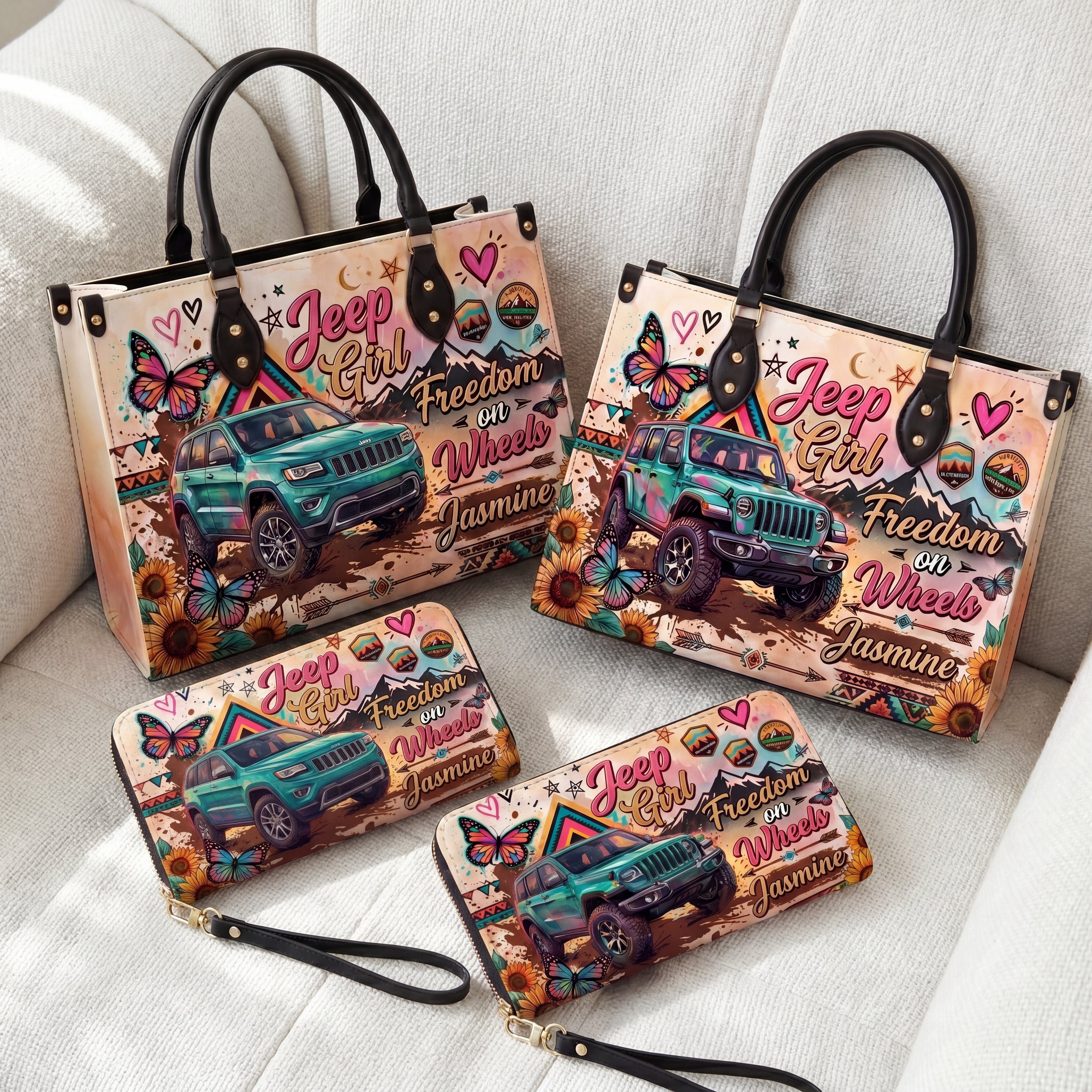 [Free delivery] Freedom On Wheels Personalized Leather Bag + FREE Wallet