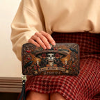 Love Never Dies Skull Girl Personalized Leather Bag + Free Wallet