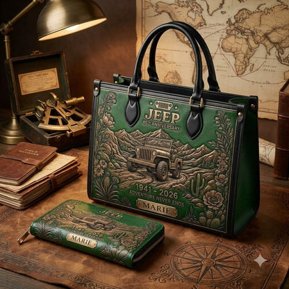 Adventure Never Ends Personalized Leather Bag + Free Wallet