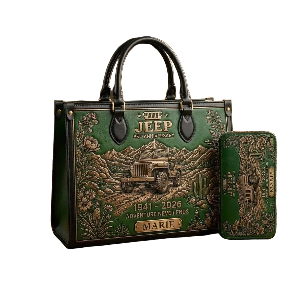 Adventure Never Ends Personalized Leather Bag + Free Wallet