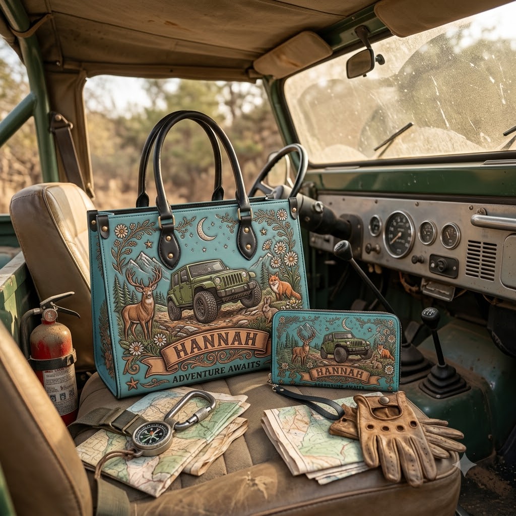Adventure Awaits Personalized Leather Bag + Free Wallet