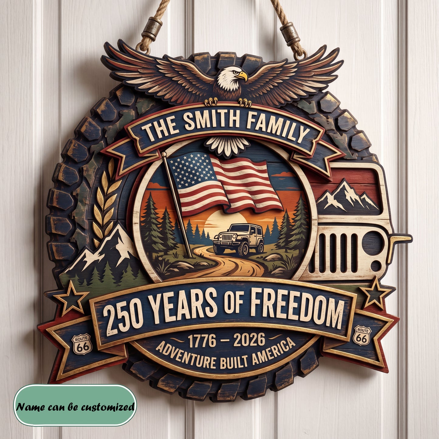 Adventure Built America Personalized Custom Door Sign