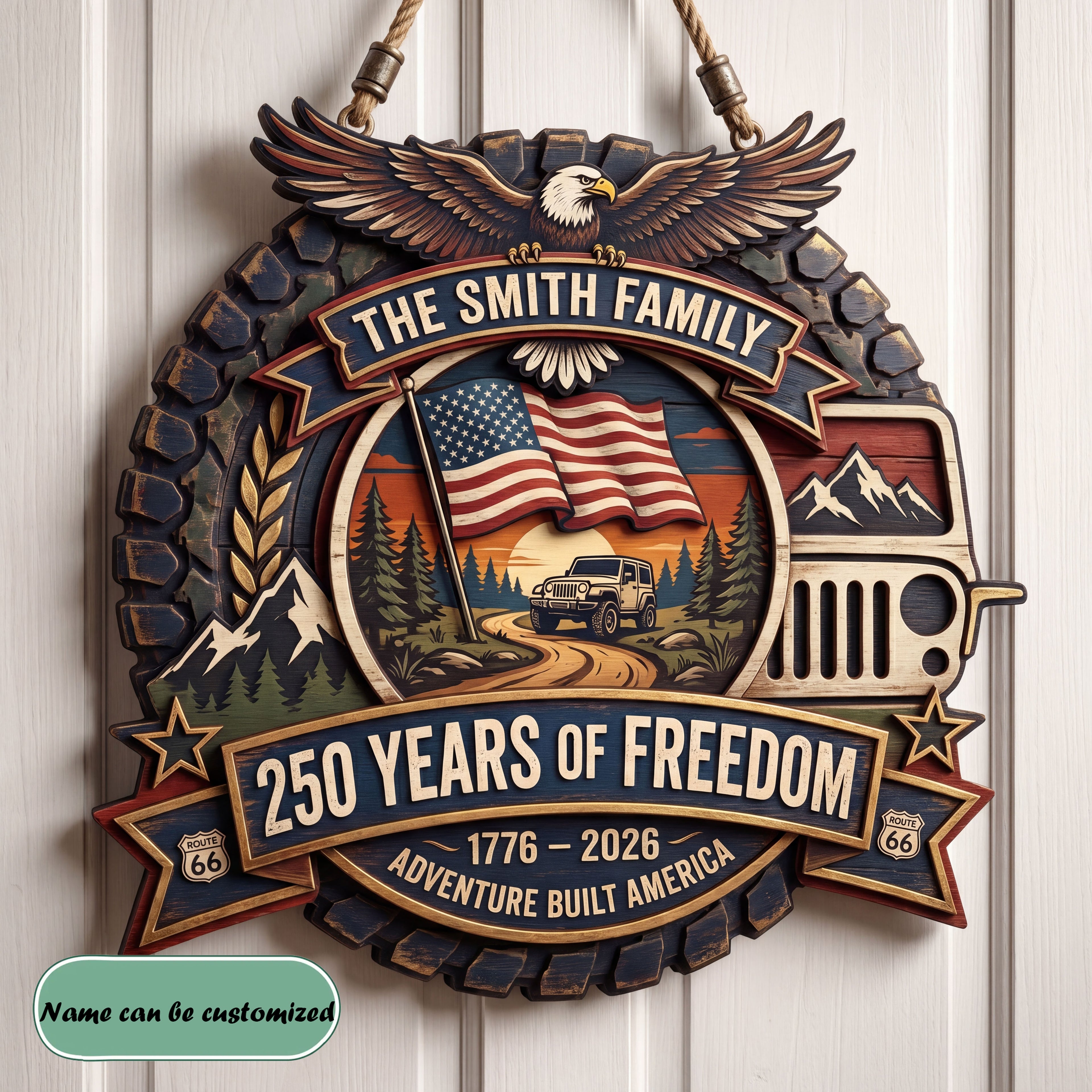 Adventure Built America Personalized Custom Door Sign