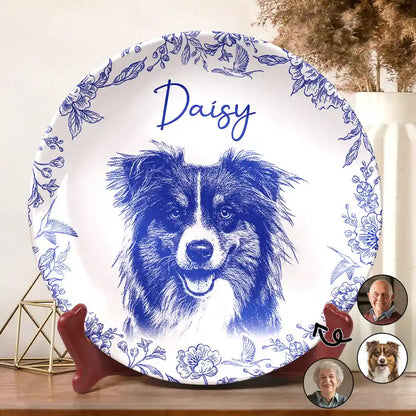 Custom Photo Pencil Sketch Loving Couple Family Pet - Personalized Ring Dish