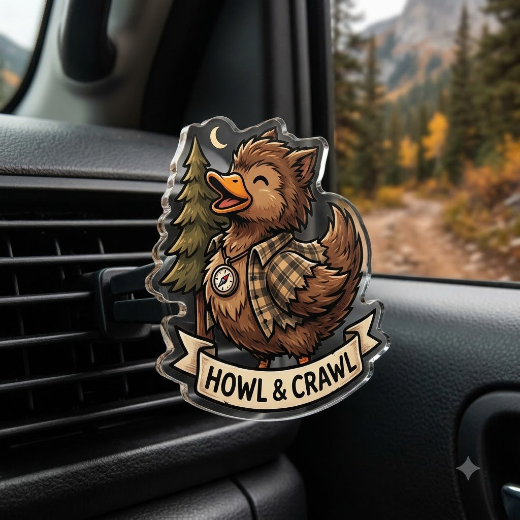 Werewolf Duck Acrylic Car Air Vent Clip
