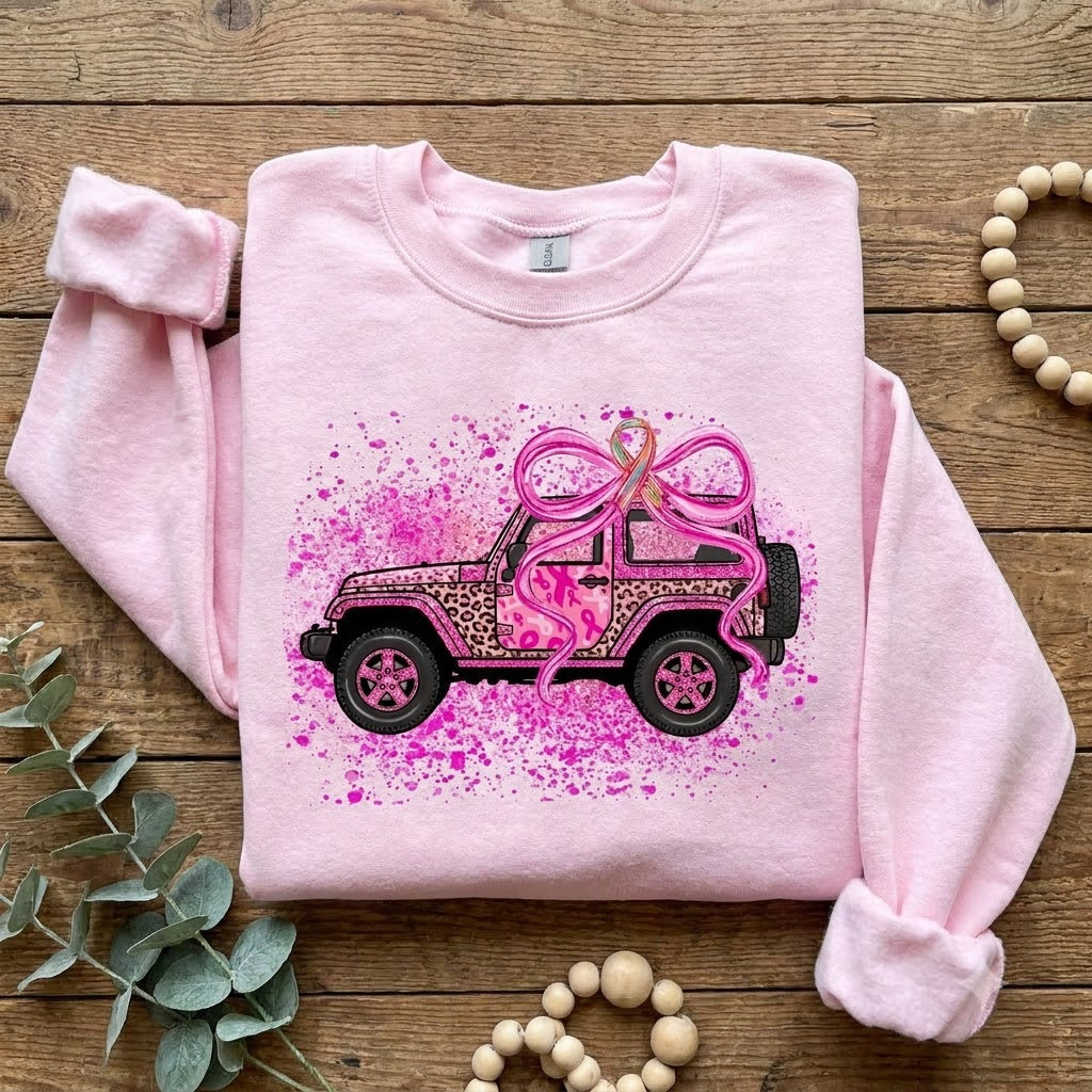 Pink Ribbon Jeep T-shirt Hoodie Sweatshirt