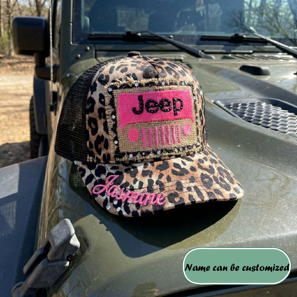 Leopard Jeep Personalized Cap