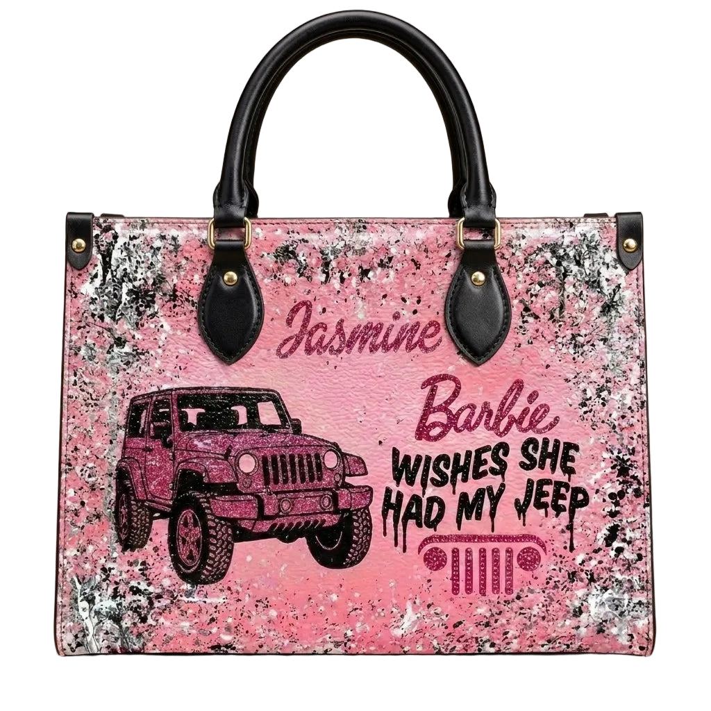 Barbie Wish She Had My Jeep Personalized Leather Bag + Free Wallet