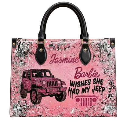 Barbie Wish She Had My Jeep Personalized Leather Bag + Free Wallet
