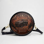 It's A Jeep Thing Personalized Circle Leather Crossbody Bag