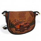 Jeep & Bee Personalized Leather Saddle Bag