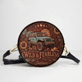 Wild & Fearless Personalized Circle Leather Crossbody Bag