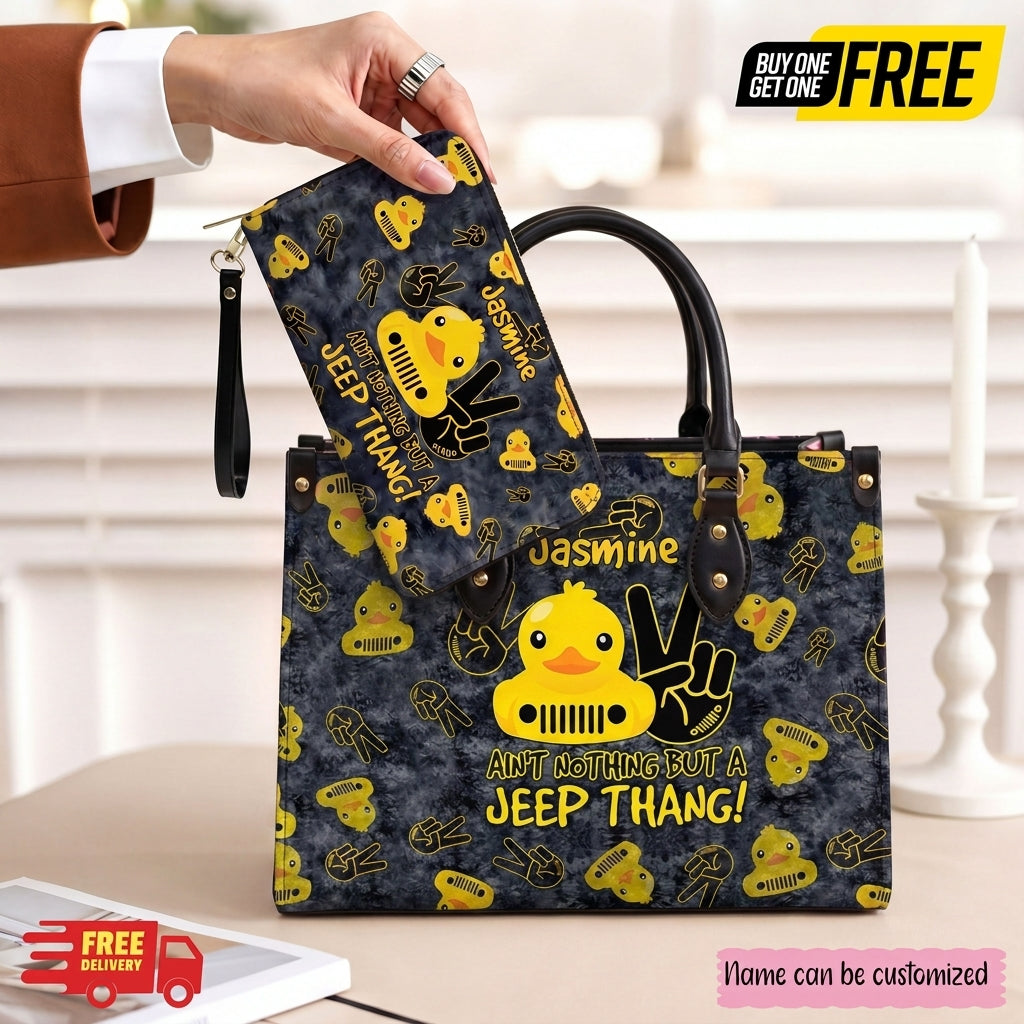 Jeep Thang Personalized Leather Bag + Free Matching Wallet