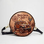 Duck Duck Jeep Personalized Circle Leather Crossbody Bag