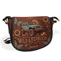 Wild & Fearless  Personalized Leather Saddle Bag