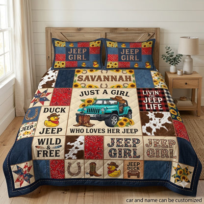 Duck Duck Jeep Personalized Quilt Bedding Set