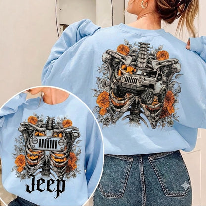 Jeep Pumpkin Skeleton Sweatshirt