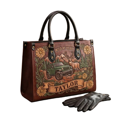 Wild At Heart Personalized Leather Bag + Free Wallet