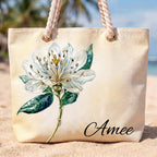 [Free delivery] Birth Month Flower Personalized Beach Bag