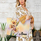 [Free delivery] Birth Month Flower Personalized Beach Bag