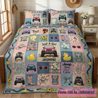 Just A Girl Who Loves Jeep Personalized Quilted Bedding Set