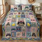 Just A Girl Who Loves Jeep Personalized Quilted Bedding Set