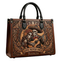 Love Never Dies Skull Couple Personalized Leather Bag + Free Wallet
