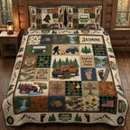 Bigfoot Loves Jeeps Personalized Quilted Bedding Set