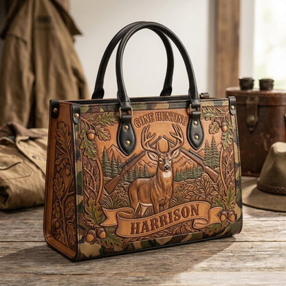 Hunting Heritage Buck Leather Bag + Free Wallet