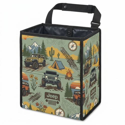Jeep Off Road Pattern Car Trash Can