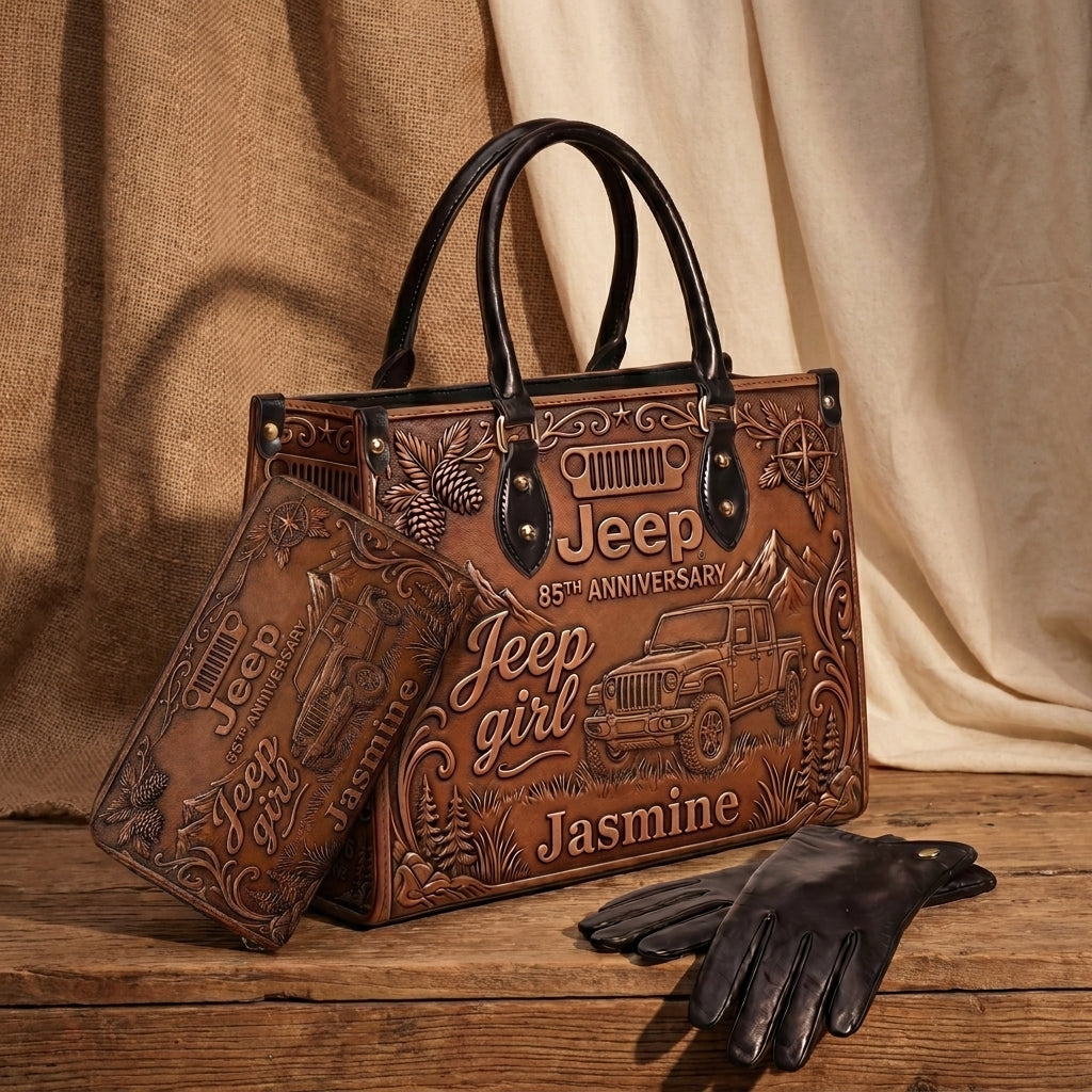 [Free delivery] Jeep 85th Anniversary Personalized Leather Bag + Free Leather Wallet