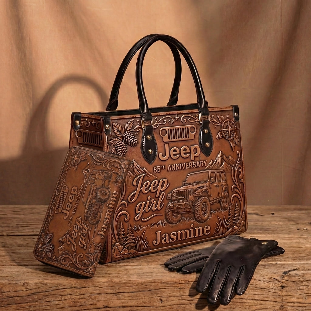 [Free delivery] Jeep 85th Anniversary Personalized Leather Bag + Free Leather Wallet