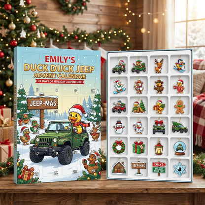 Green Jeep Christmas Adventure Personalized 24-Day Advent Calendar