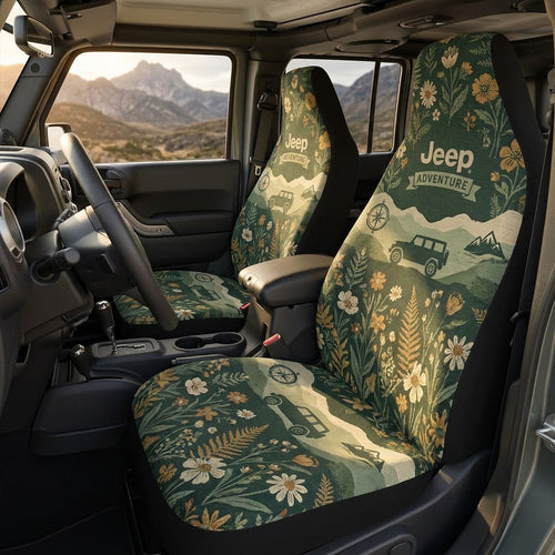 Boho Floral Jeep Car Seat Covers