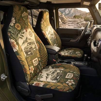 Wildflower Jeep Adventure Car Seat Cover