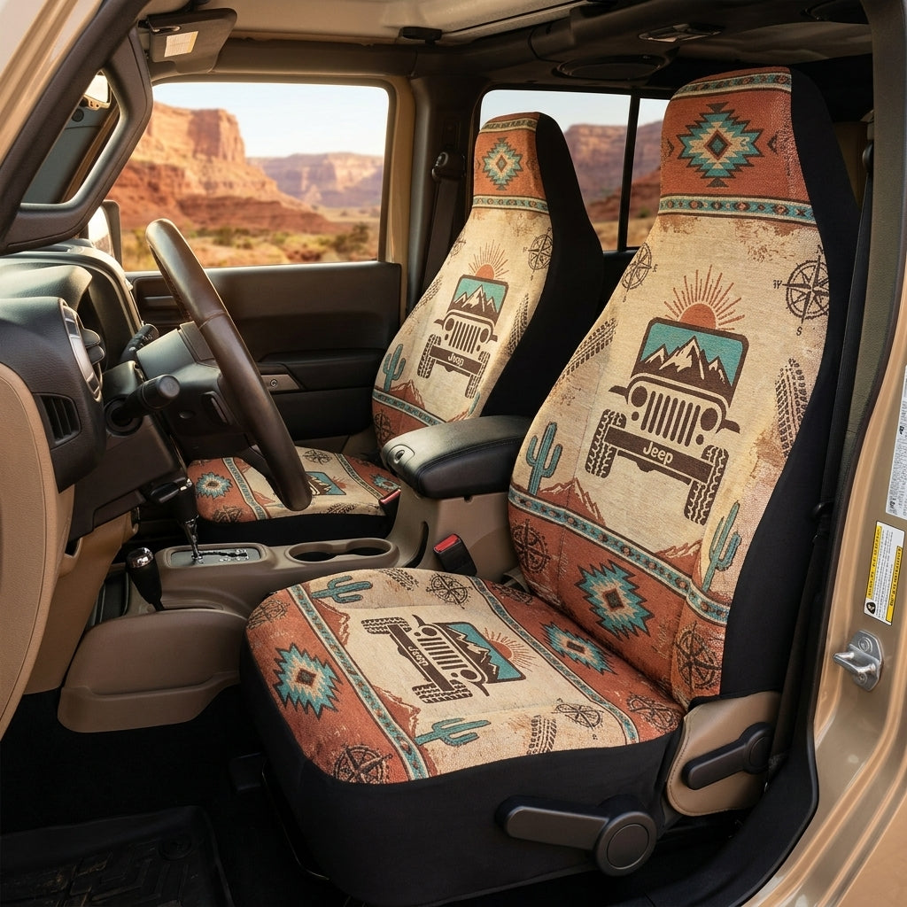 Jeep Desert Mountain Car Seat Cover