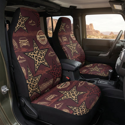 Boho Leopard Star Jeep Car Seat Cover