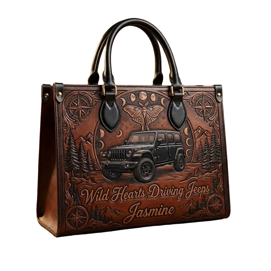 Wild & Free Jeep Personalized Leather Bag + Free Wallet