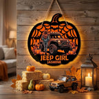 Jeep Girl Personalized Luminous Wooden Sign